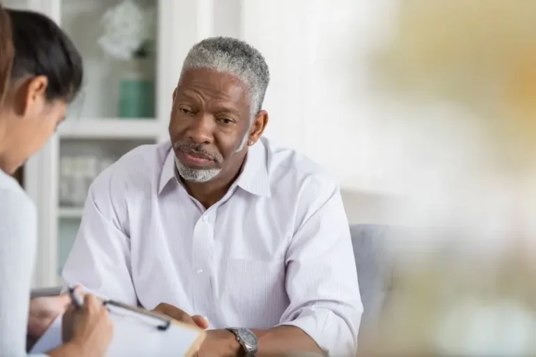 Medical professional discussing options with patient