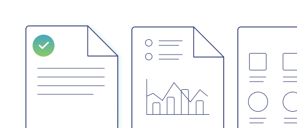 Product illustration showing visibility over contract tracking and analytics