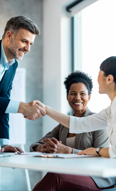 Professional man shaking colleague's hand in business deal